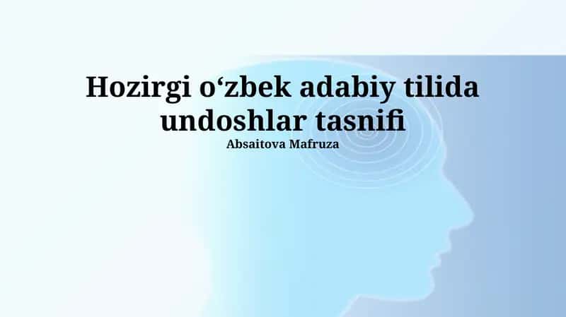Undoshlar tasnifi