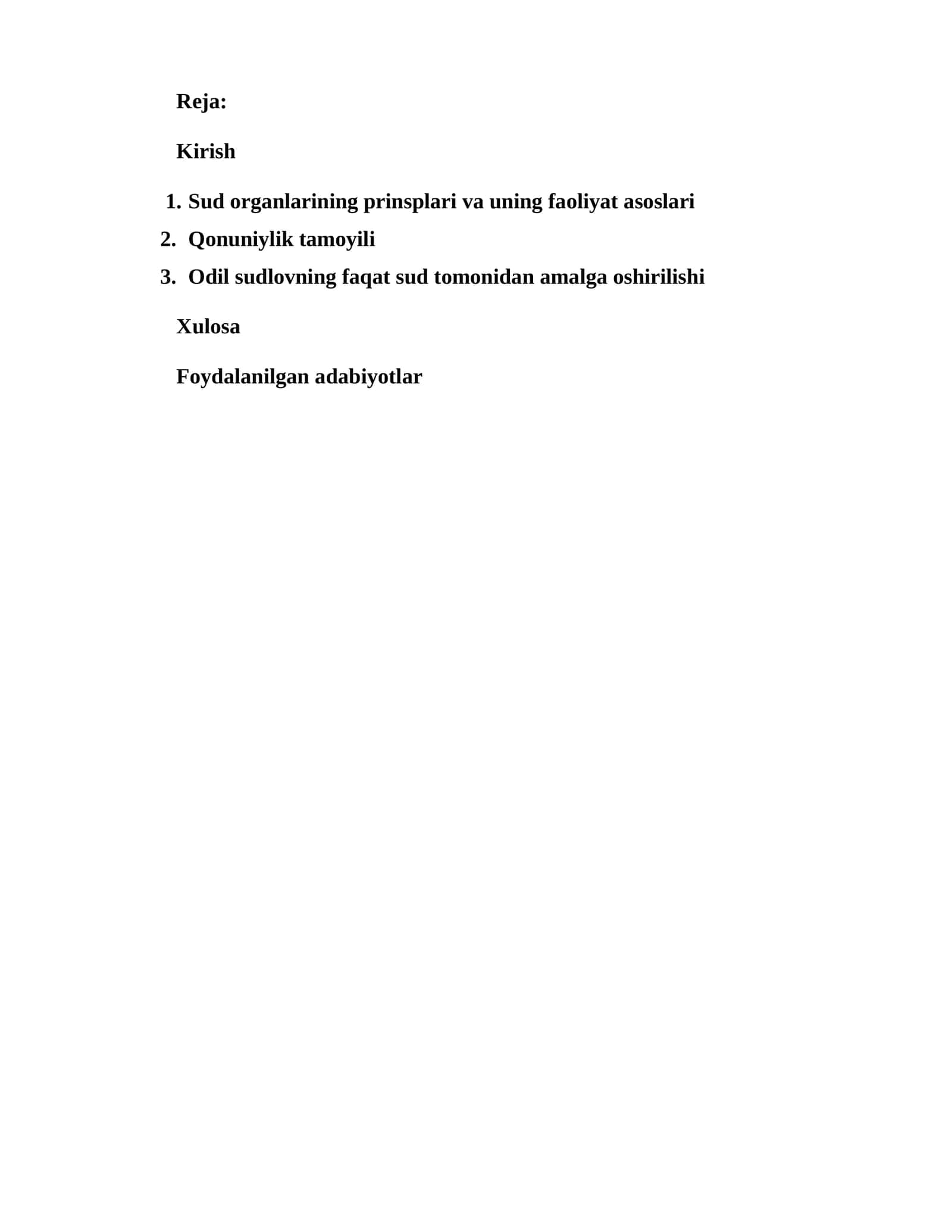 Odil sudlov va uning demokratik tamoyillari
