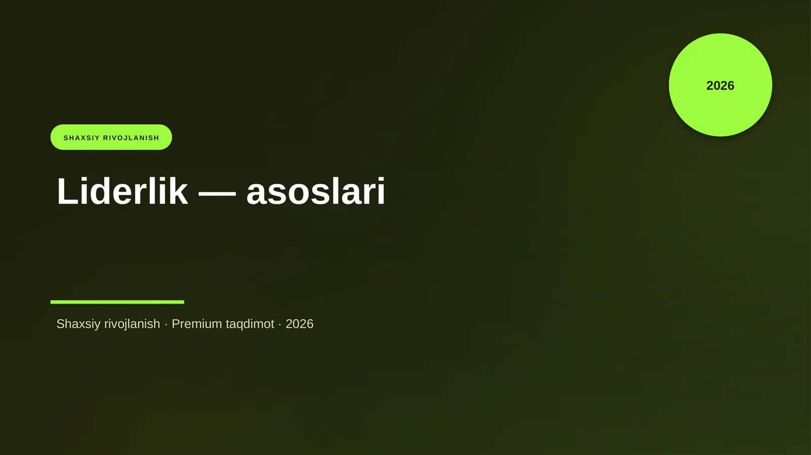 Liderlik — asoslari