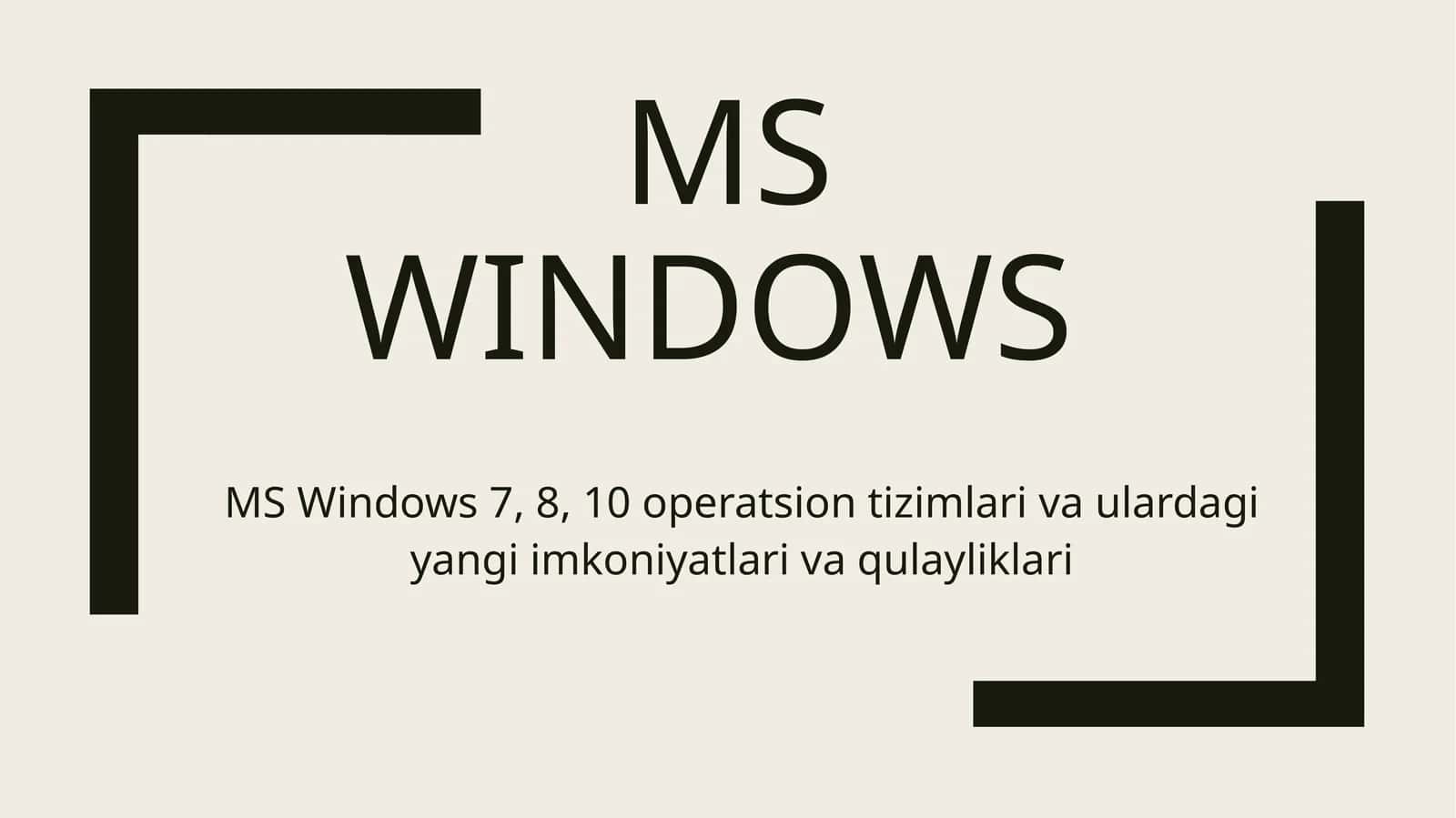 Ms Windows