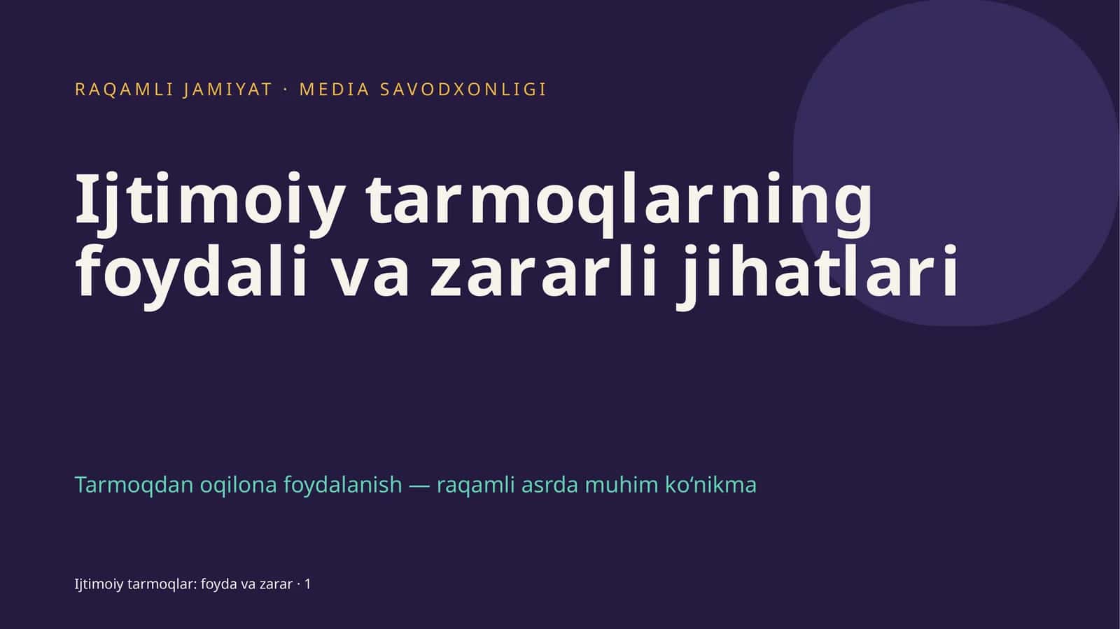 Ijtimoiy tarmoqlar: foyda va zarar