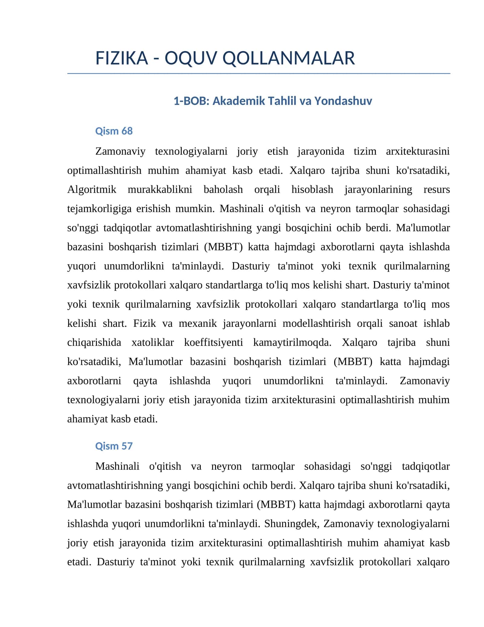 FIZIKA - OQUV QOLLANMALAR