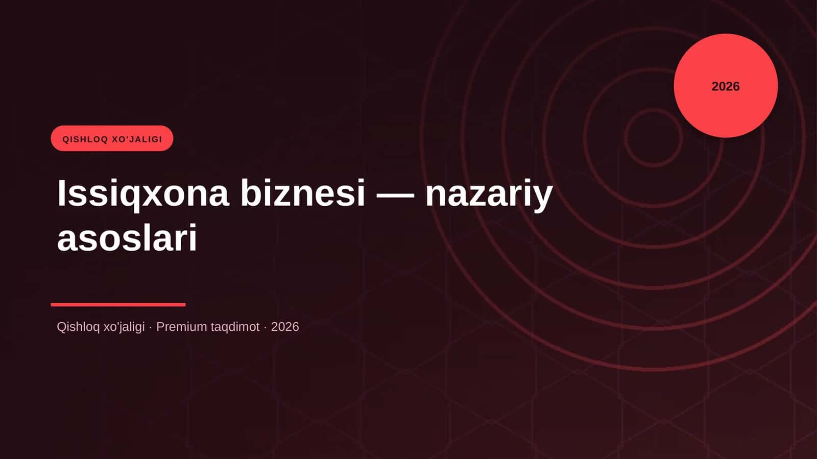 Issiqxona biznesi — nazariy asoslari