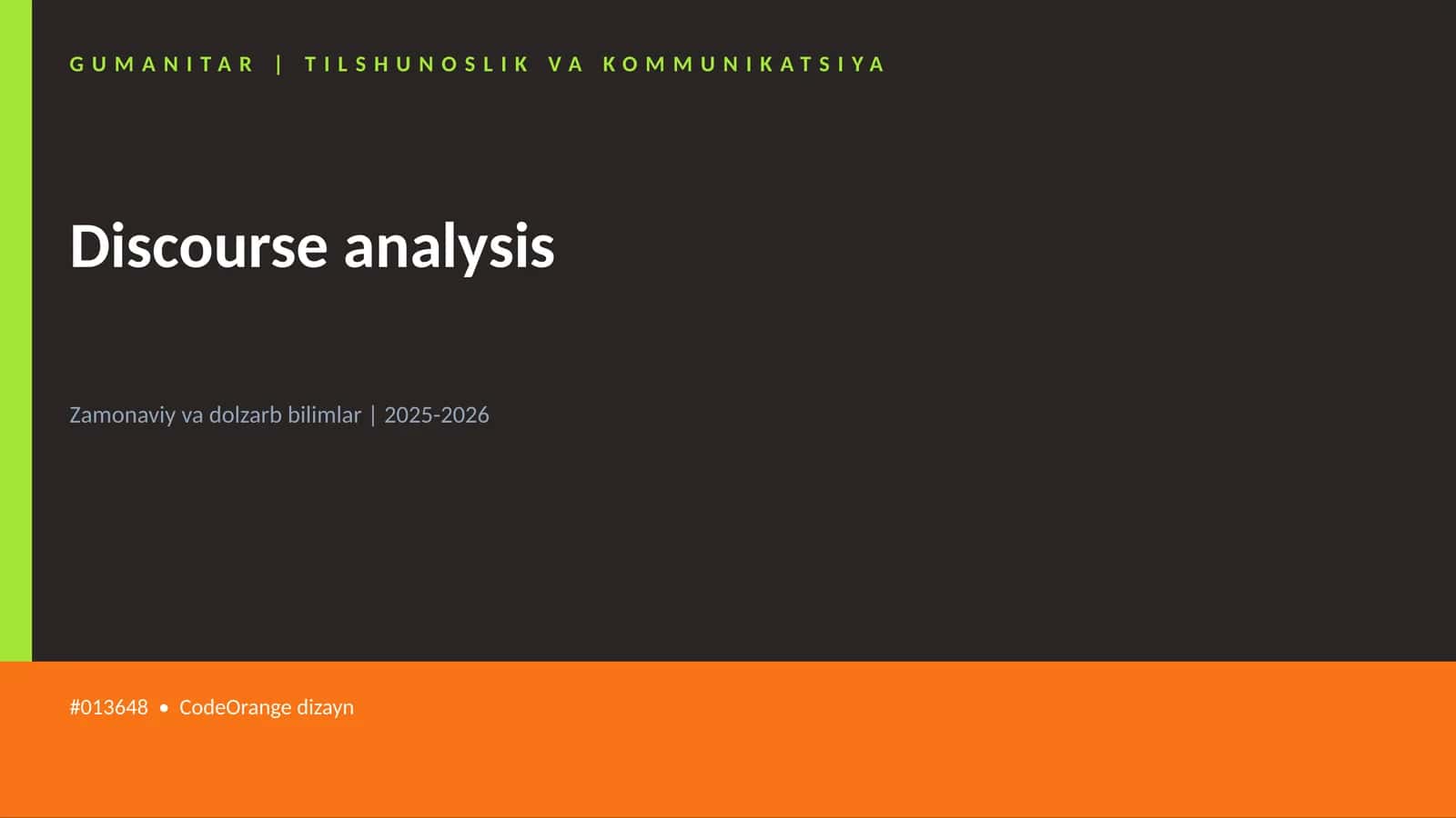Discourse analysis