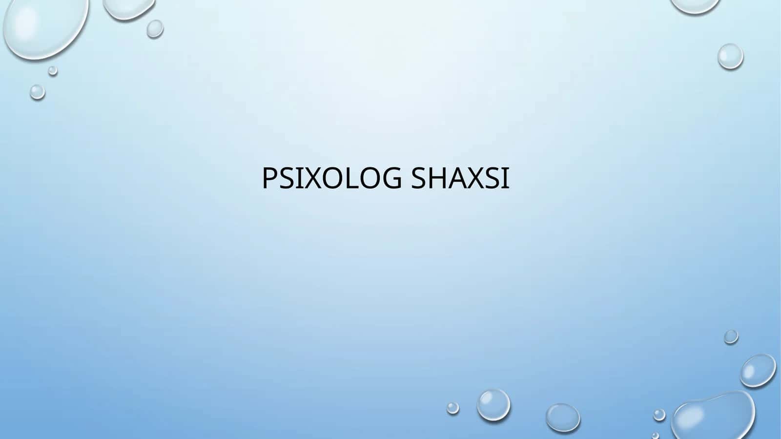 Psixolog shaxsi