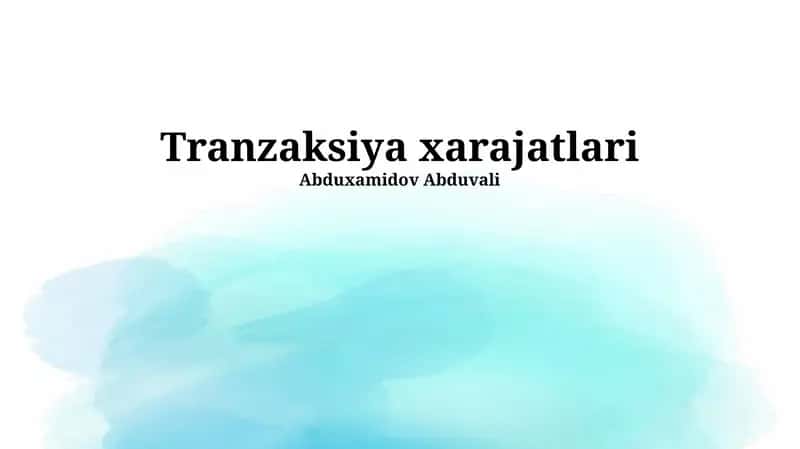 Tranzaksiya xarajatlari