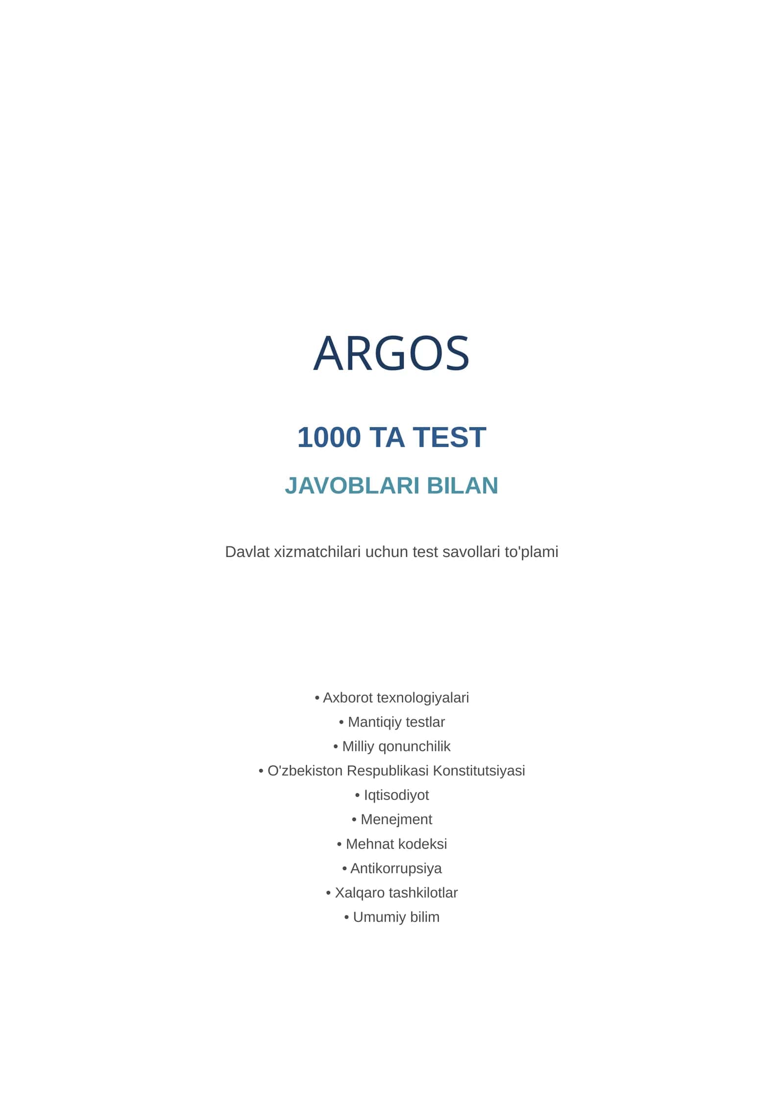 ARGOS 1000 Test