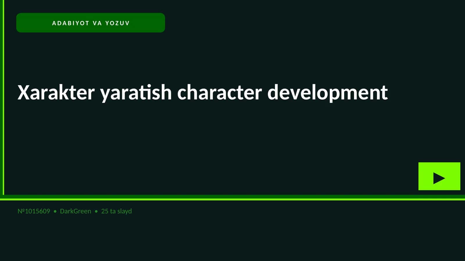 Xarakter yaratish character development