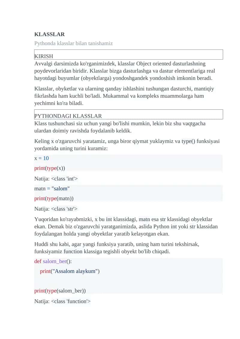 KLASSLAR