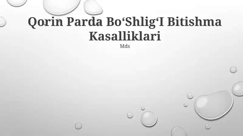 Qorin Parda BoʻShligʻI Bitishma Kasalliklari
