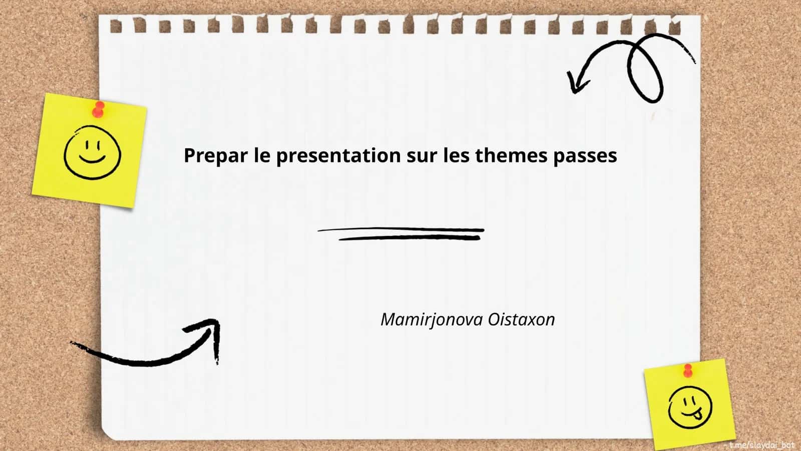 Préparation d'une présentation sur les thèmes passés