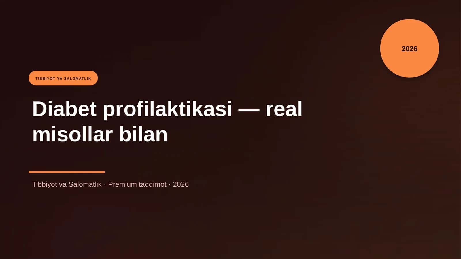 Diabet profilaktikasi — real misollar bilan
