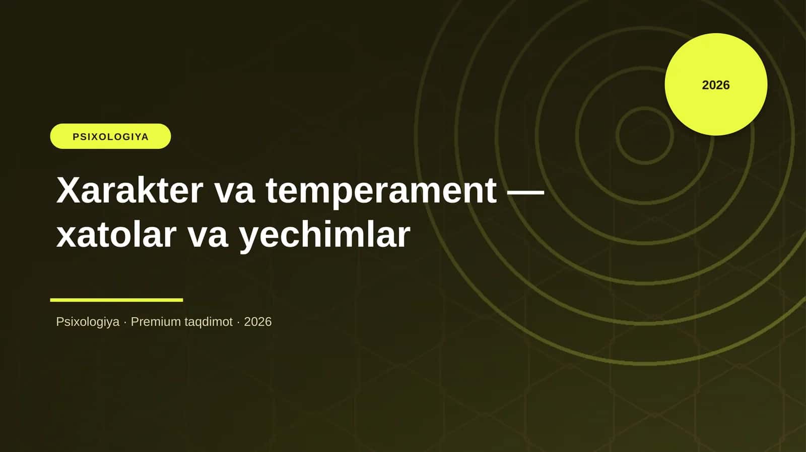 Xarakter va temperament — xatolar va yechimlar