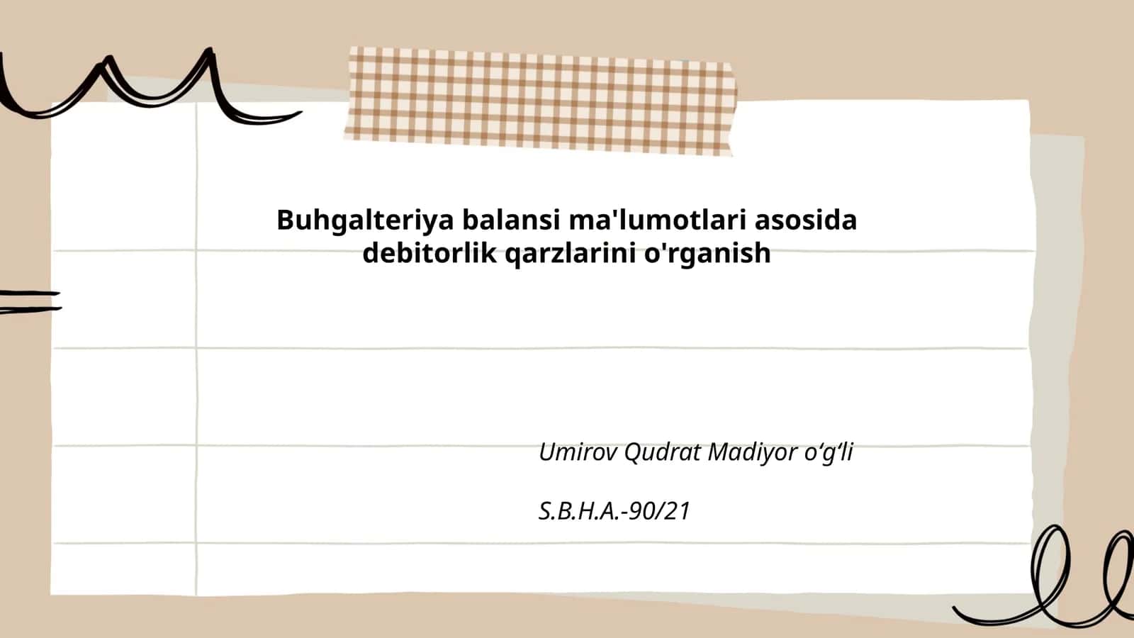 Debitorlik qarzlarini o'rganish