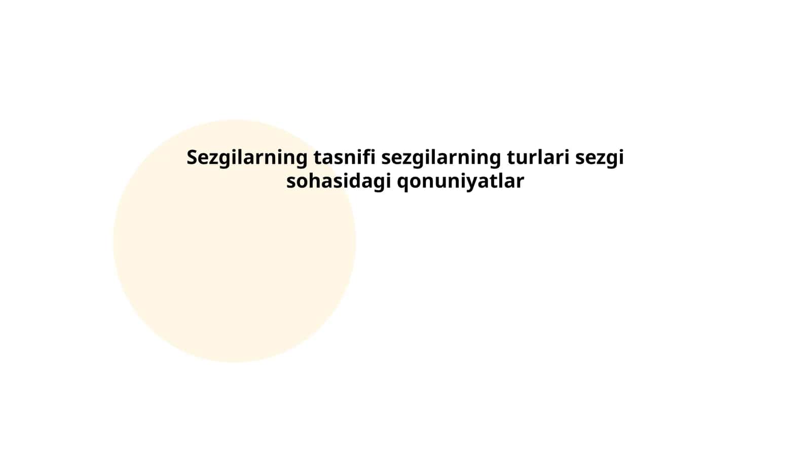 Sezgilarning tasnifi