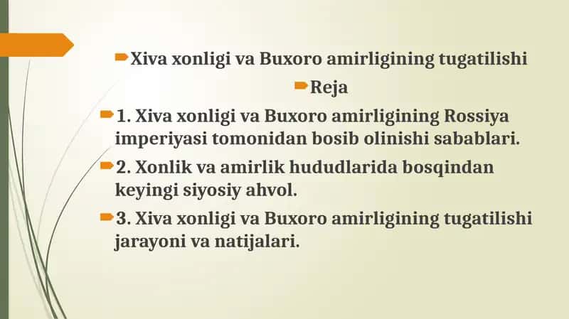 Xiva xonligi va Buxoro amirligining tugatilishi