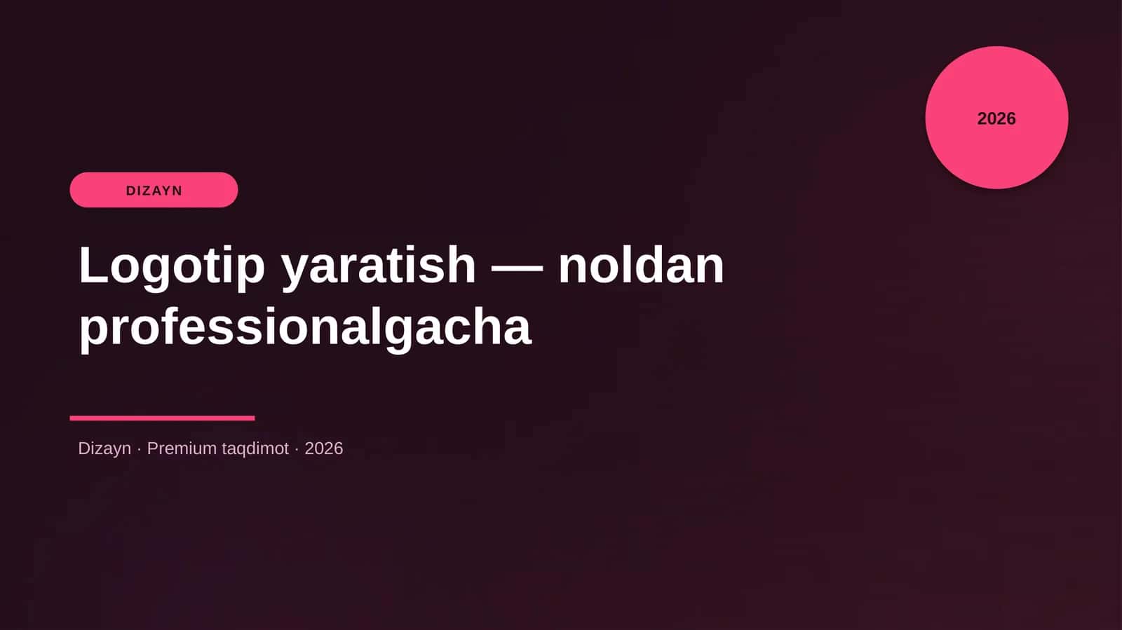 Logotip yaratish — noldan professionalgacha