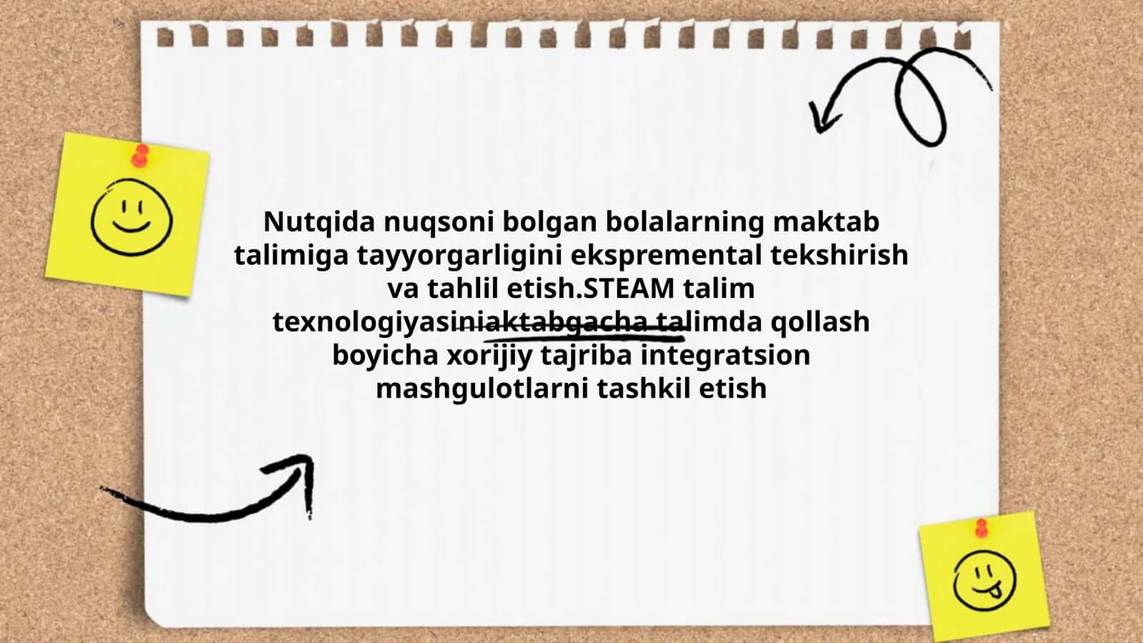 Nutqida nuqsoni bolgan bolalarning maktab talimiga tayyorgarligini ekspremental tekshirish va tahlil etish