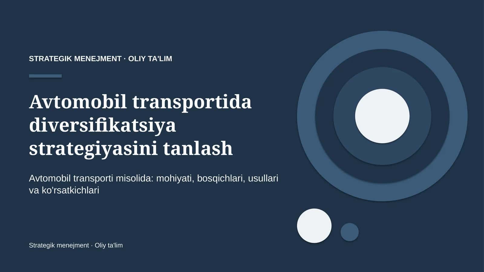 Diversifikatsiya strategiyasini tanlash: mohiyati