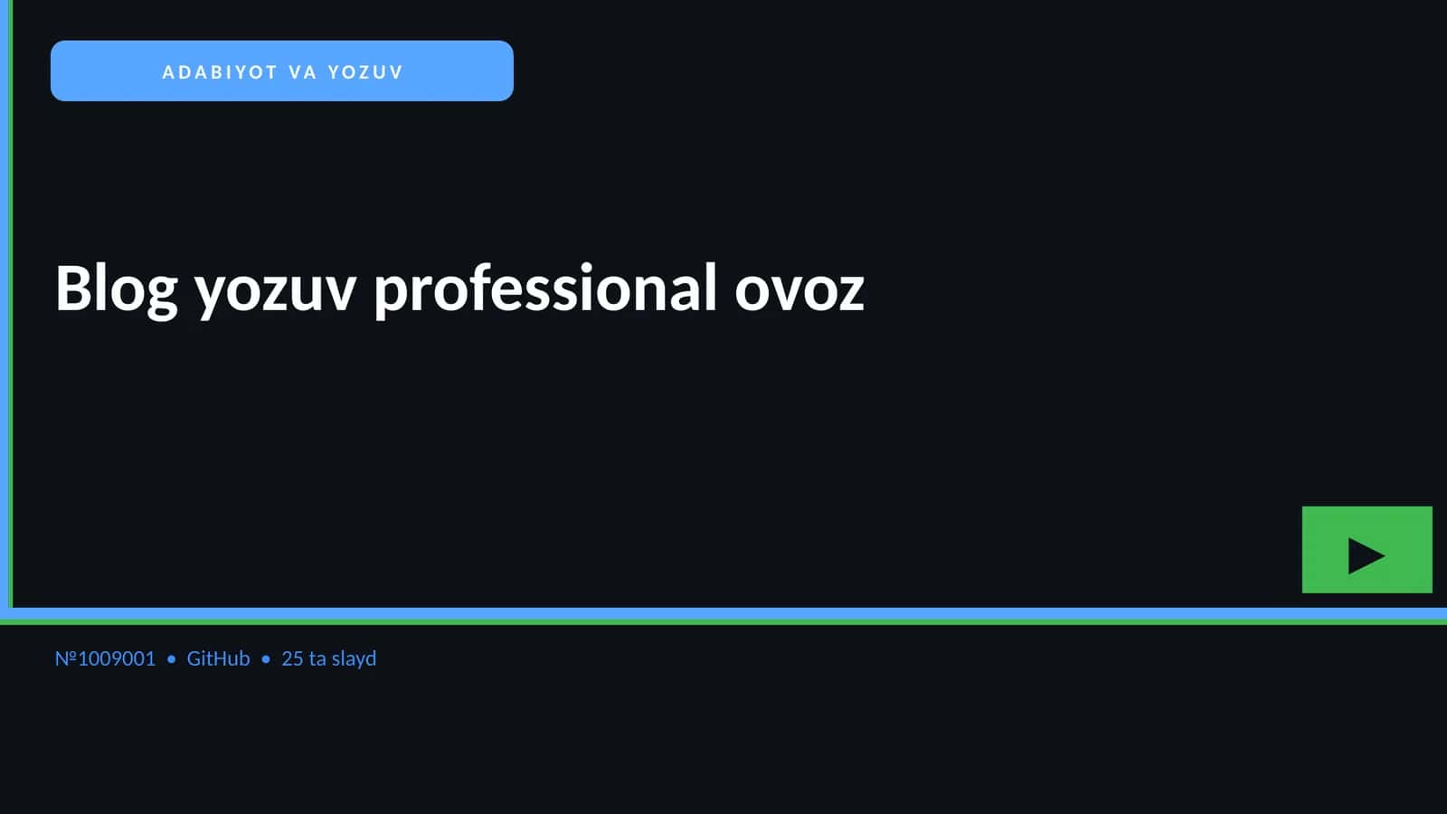 ADABIYOT VA YOZUV