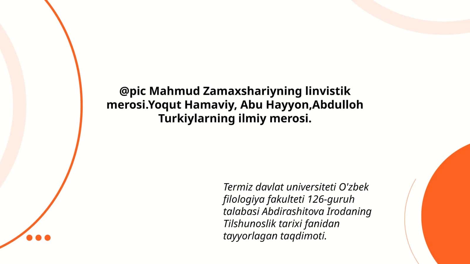Mahmud Zamaxshariyning linvistik merosi