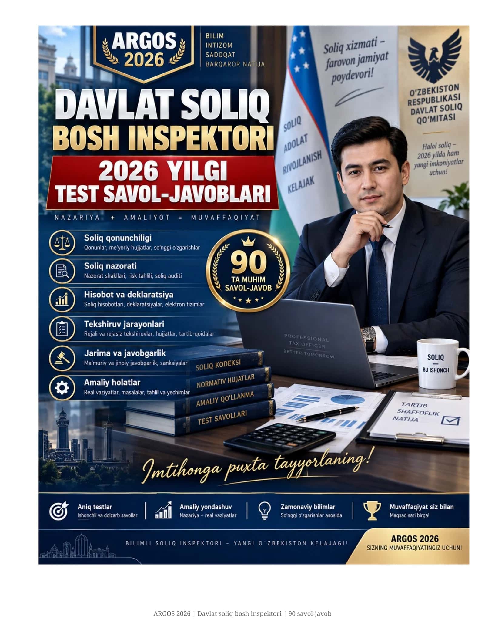 ARGOS 2026 | Davlat Soliq Bosh Inspektori | 90 ta savol-javob
