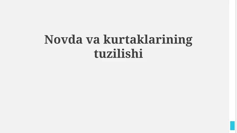 Poyaning tuzilishi va kurtaklarning tasnifi