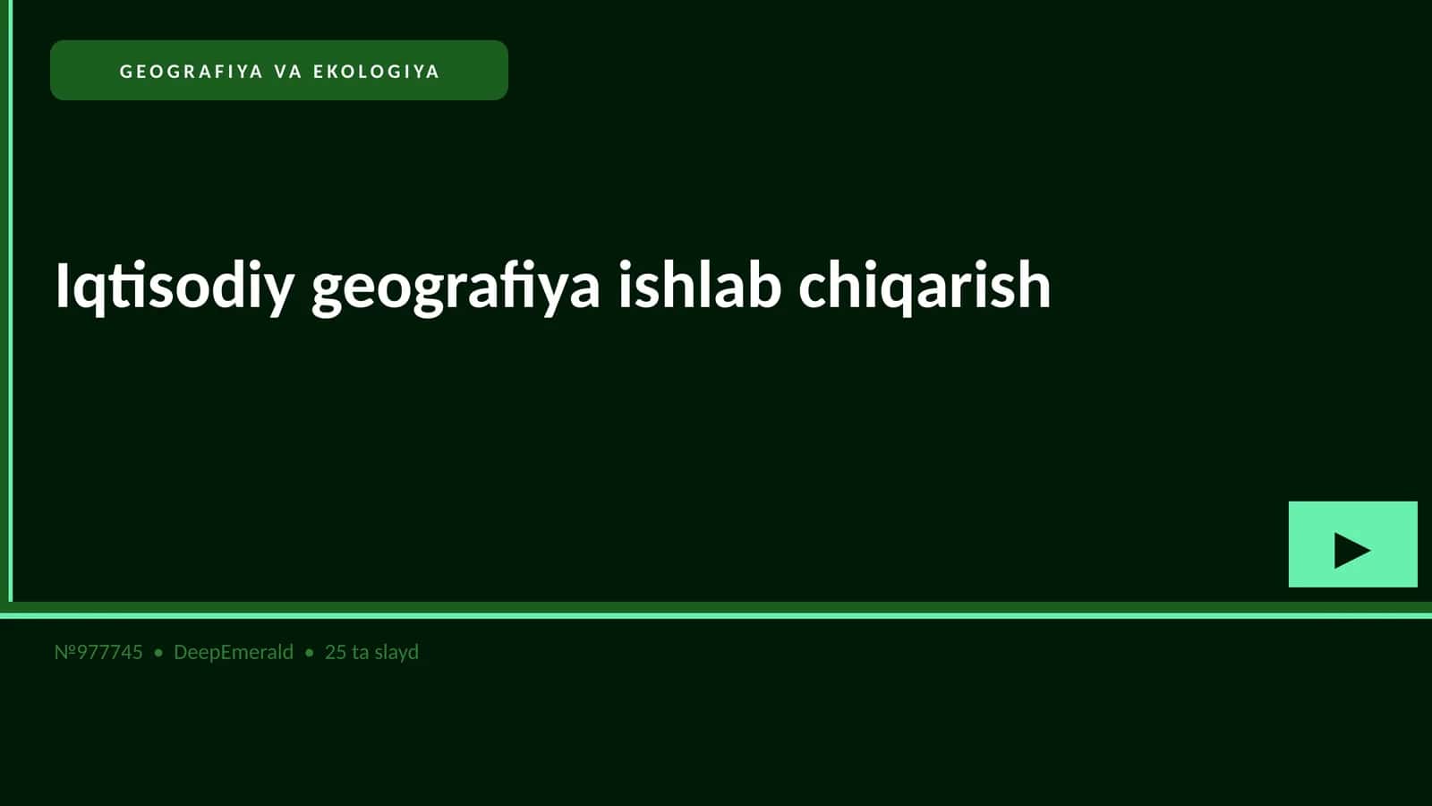 Iqtisodiy geografiya ishlab chiqarish