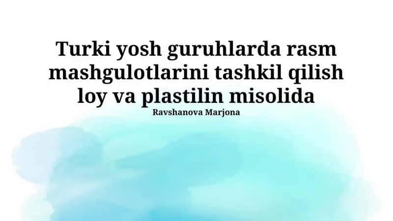 Loy va plastilin bilan ishlash bo'yicha xavfsizlik va texnika qoidalari