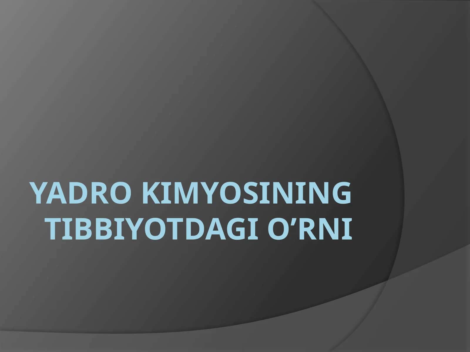 taqdimot tibbiy kimyo