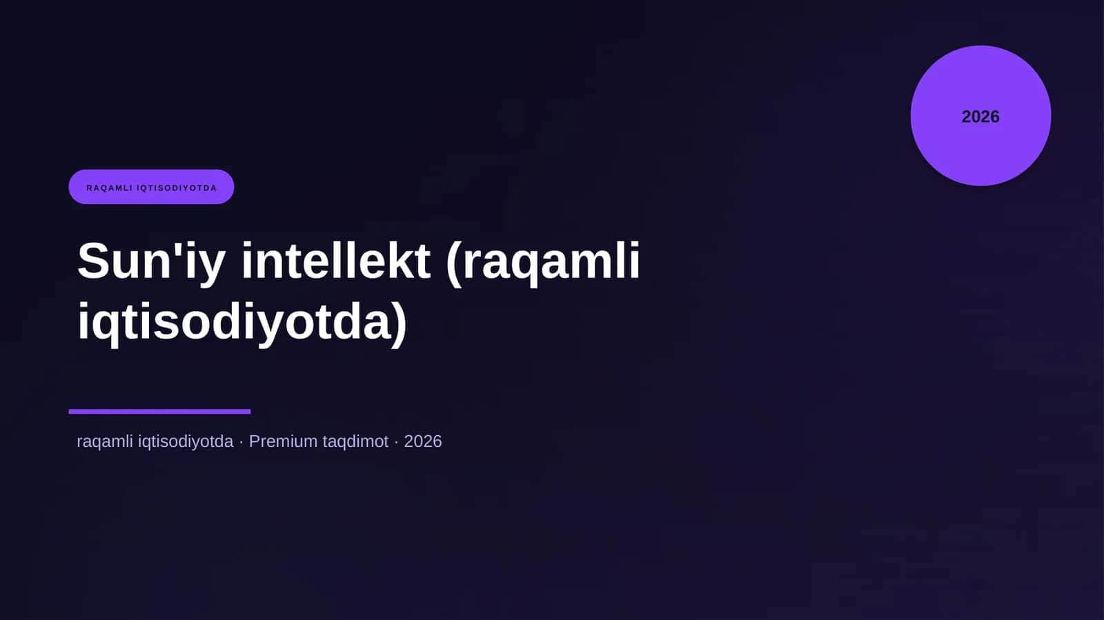 Sun'iy intellekt (raqamli iqtisodiyotda)