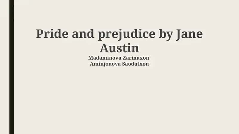 Pride and Prejudice by Jane Austin