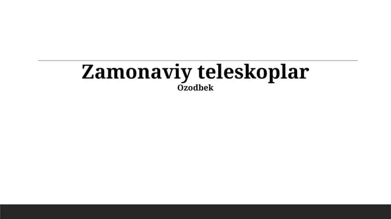 Zamonaviy Teleskoplar