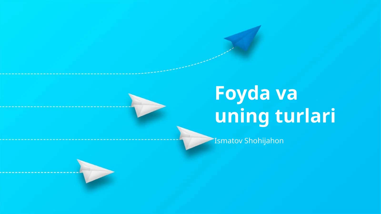 Foyda va uning turlari