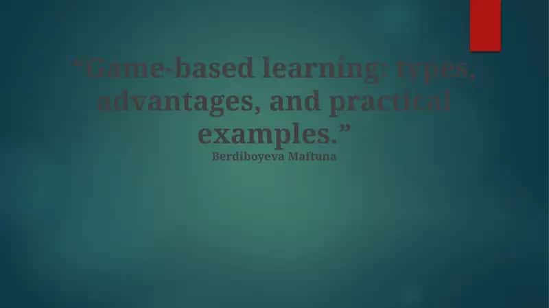 Game-Based Learning