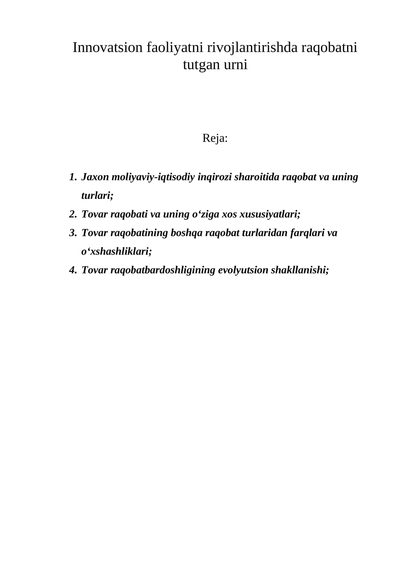 Raqobatning evolyutsion shakllanishi