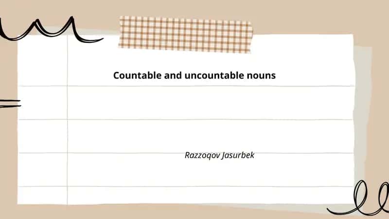 Countable and uncountable nouns