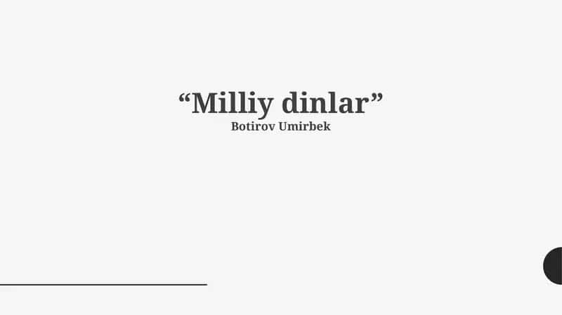 Milliy dinlar