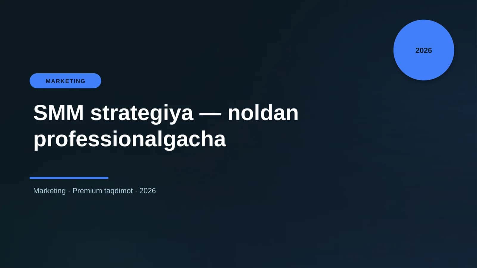 SMM strategiya — noldan professionalgacha