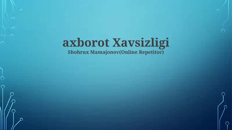 axborot Xavsizligi