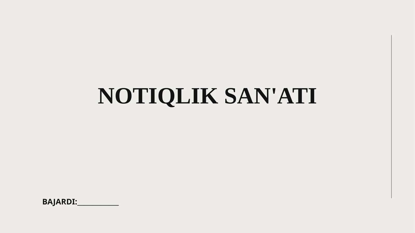 NOTIQLIK SAN'ATI