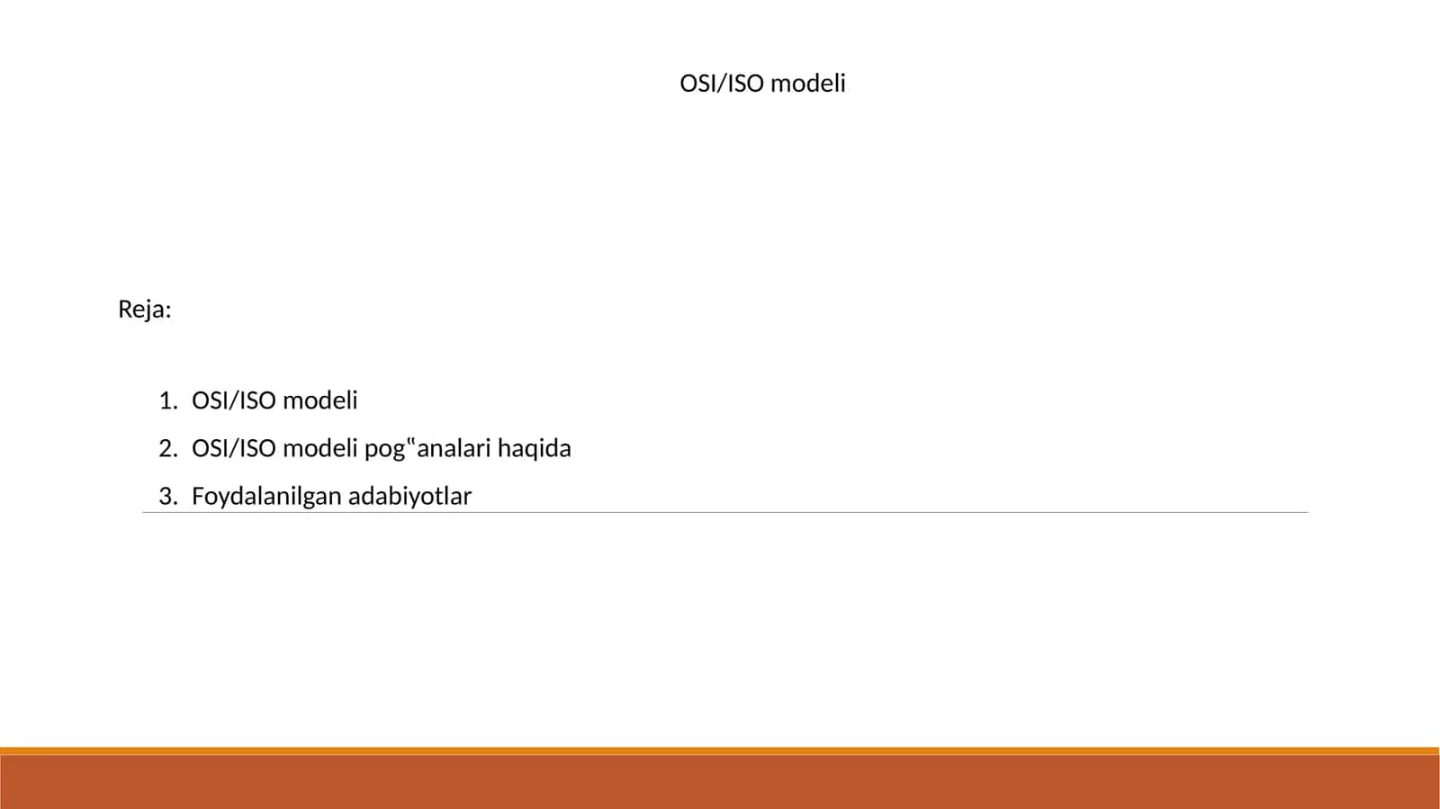 OSI/ISO modeli