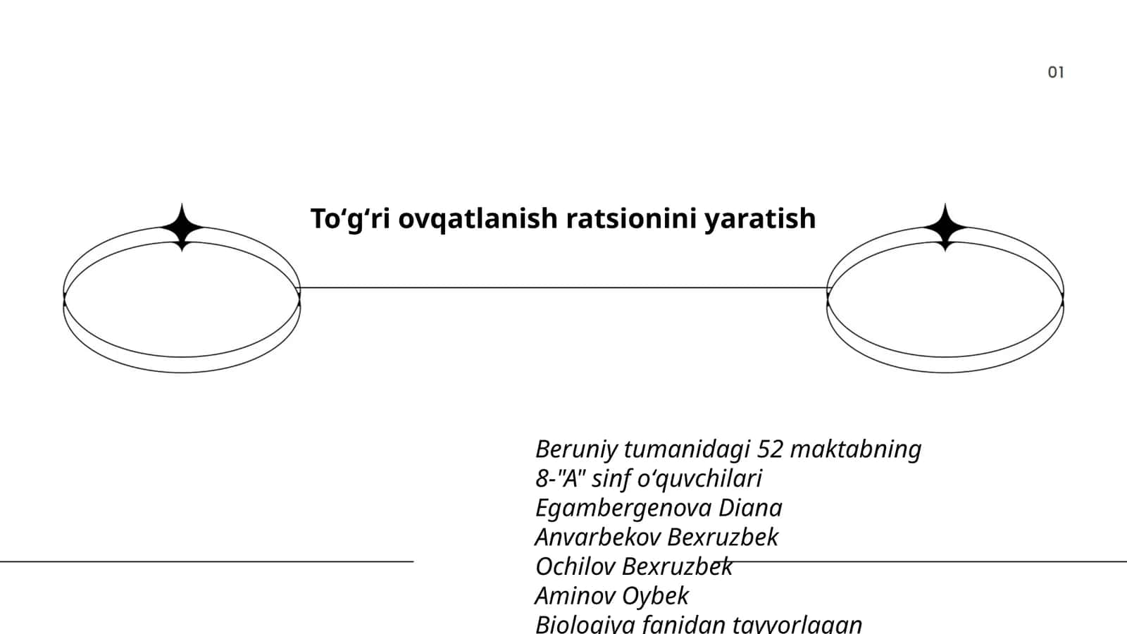 Biologiya fanidan tayyorlagan loyihasi