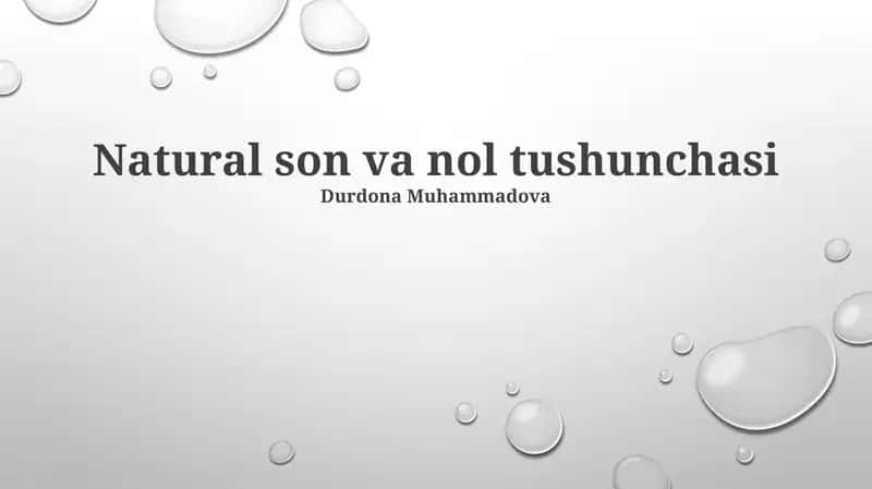 Natural son va nol tushunchasi
