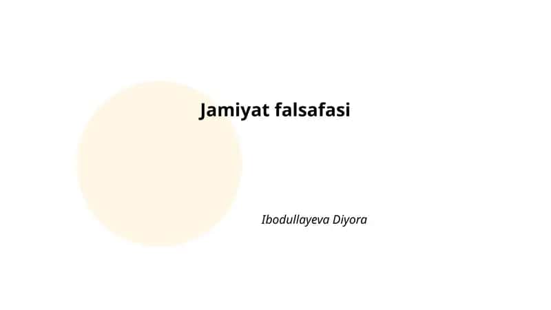 Jamiyat falsafasi