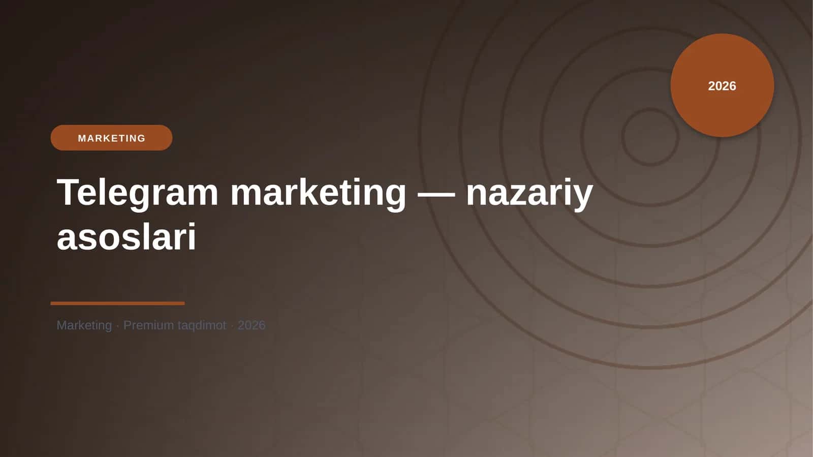 Telegram marketing — nazariy asoslari