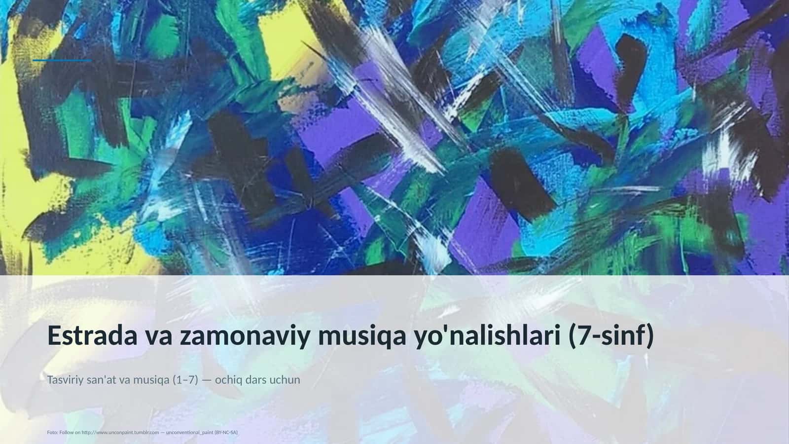 Estrada va zamonaviy musiqa yo'nalishlari (7-sinf)
