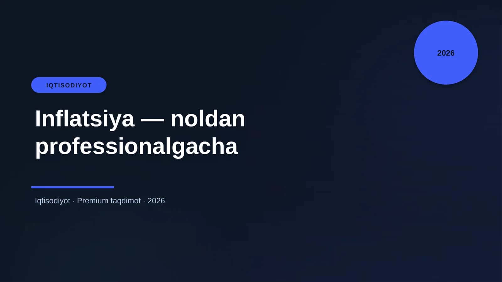 Inflatsiya — noldan professionalgacha