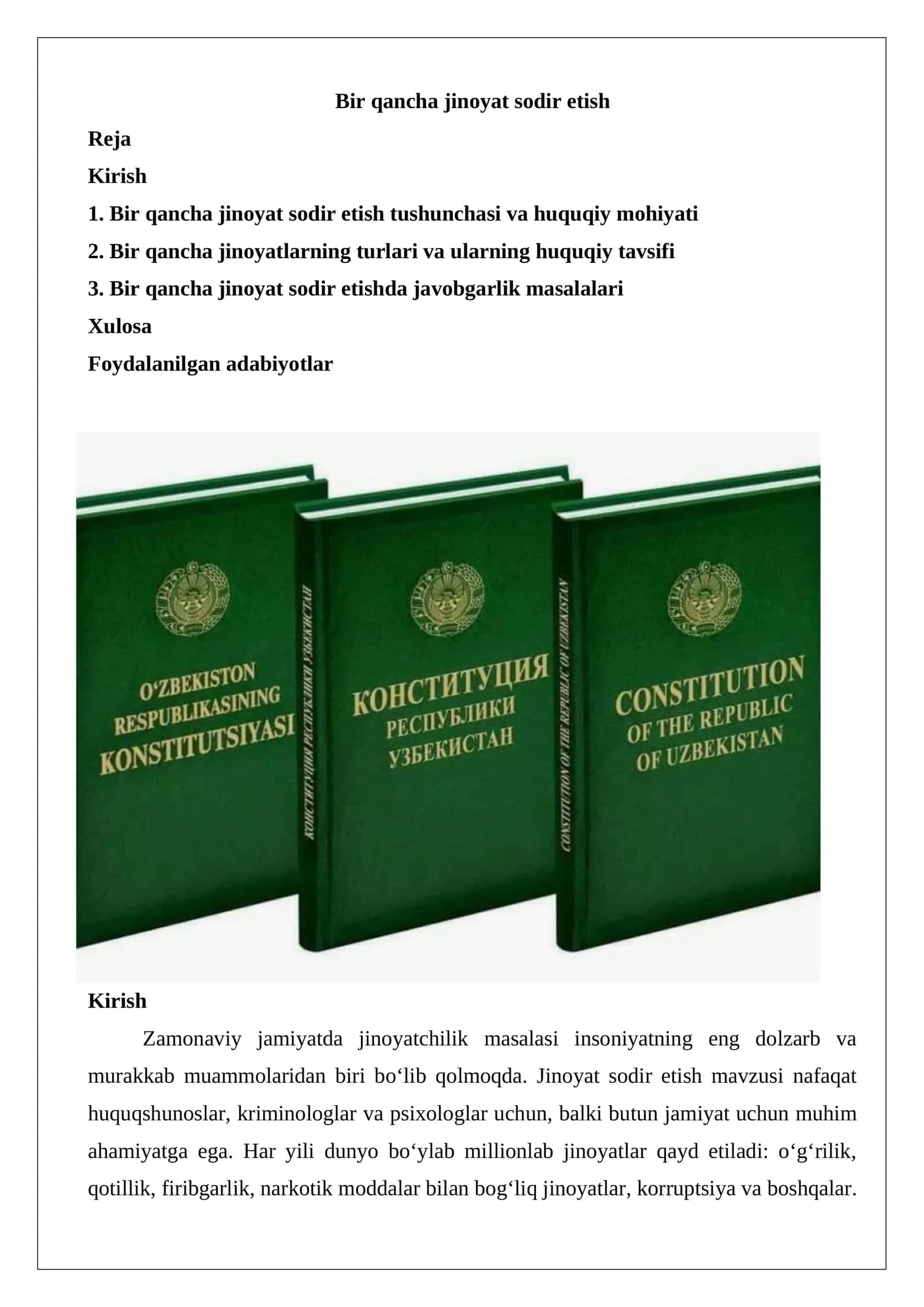Bir qancha jinoyat sodir etish