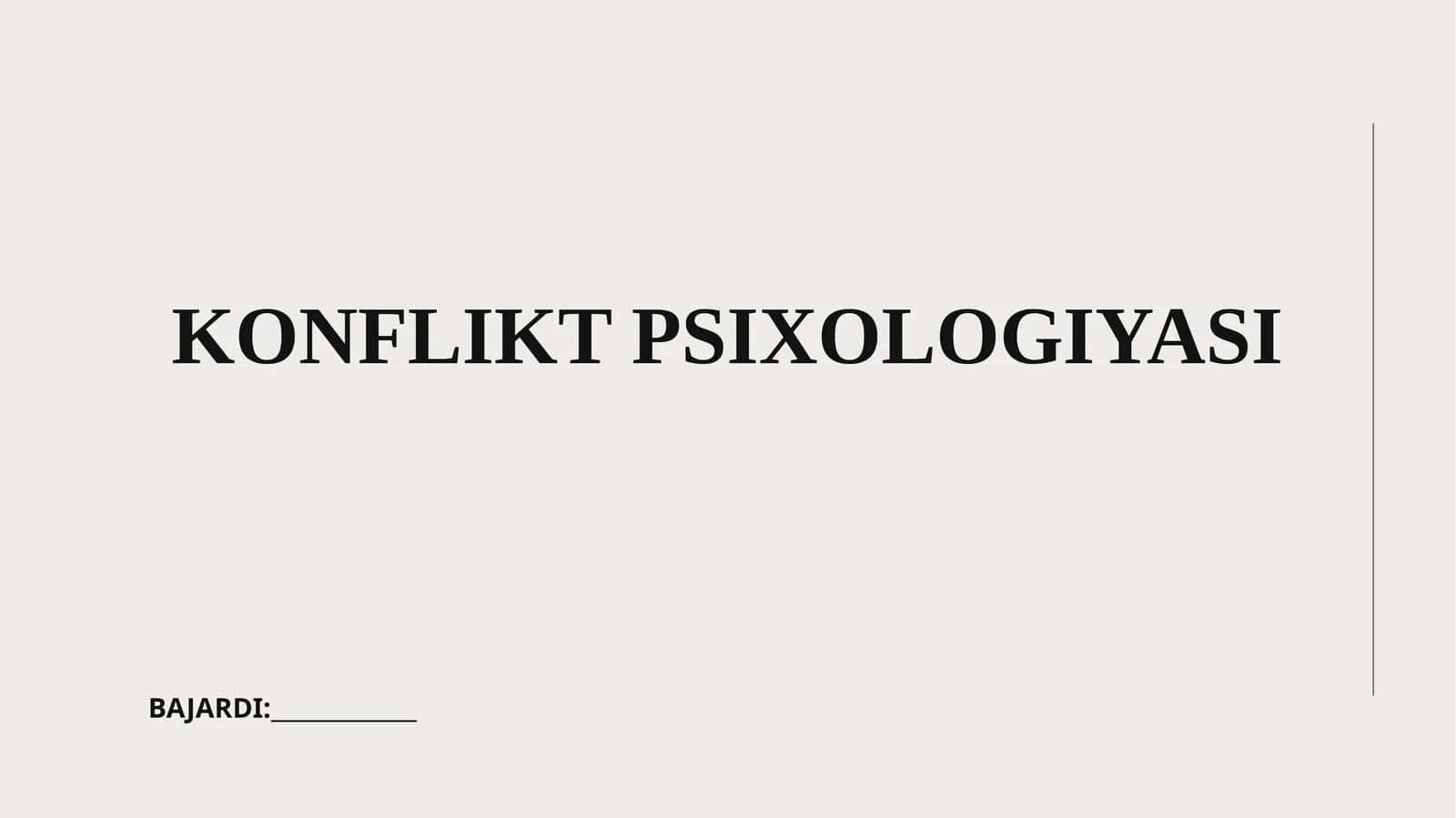 KONFLIKT PSIXOLOGIYASI